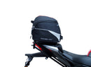 The Ventura EVO-12 Bike-Pack Kit for Yamaha YZF-R15 Version 3 (21 >) includes a black EVO-12 pack, Adjustable Pack-Rack, and L-Bracket with screws, all labeled and displayed separately on a white background.