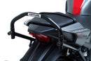 The Ventura EVO-12 Bike-Pack Kit for Yamaha YZF-R15 Version 3 (21 >) includes a black EVO-12 pack, Adjustable Pack-Rack, and L-Bracket with screws, all labeled and displayed separately on a white background.