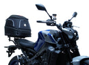 Ventura’s EVO-12 Bike-Pack Kit for Yamaha MT-09, MT-09SP (2021–>) includes the EVO-12 pack, rack-mounted EVO-rack, and labeled L-Bracket with mounting hardware—ideal for secure pannier support.