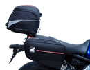 Ventura’s EVO-12 Bike-Pack Kit for Yamaha MT-09, MT-09SP (2021–>) includes the EVO-12 pack, rack-mounted EVO-rack, and labeled L-Bracket with mounting hardware—ideal for secure pannier support.