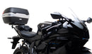 Image showing the Ventura EVO-12 Bike-Pack Kit for Yamaha YZF-R7 HO, LA. (22->), which includes an EVO-12 Pack (black bag), Evo-Rack (mounted on bike), and Adjustable Pack-Rack L-Bracket with screws (generic image).