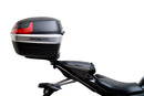 Image showing the Ventura EVO-12 Bike-Pack Kit for Yamaha YZF-R7 HO, LA. (22->), which includes an EVO-12 Pack (black bag), Evo-Rack (mounted on bike), and Adjustable Pack-Rack L-Bracket with screws (generic image).
