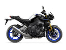 Ventura Yamaha MT-10, MT-10 SP (22 - >) Bike-Pack Kit includes EVO-12 pack, Evo-Rack mounted on the motorcycle, L-bracket with screws, and labeled Adjustable Pack-Rack. Each part is clearly identified in the generic image.