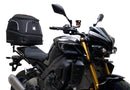 Ventura Yamaha MT-10, MT-10 SP (22 - >) Bike-Pack Kit includes EVO-12 pack, Evo-Rack mounted on the motorcycle, L-bracket with screws, and labeled Adjustable Pack-Rack. Each part is clearly identified in the generic image.