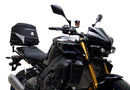 Ventura Yamaha MT-10, MT-10 SP (22 - >) Bike-Pack Kit includes EVO-12 pack, Evo-Rack mounted on the motorcycle, L-bracket with screws, and labeled Adjustable Pack-Rack. Each part is clearly identified in the generic image.