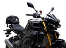Ventura Yamaha MT-10, MT-10 SP (22 - >) Bike-Pack Kit includes EVO-12 pack, Evo-Rack mounted on the motorcycle, L-bracket with screws, and labeled Adjustable Pack-Rack. Each part is clearly identified in the generic image.