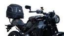 Image showing the Ventura EVO-12 Bike-Pack Kit on a Yamaha XSR 900 (22->), featuring an Evo-Rack, EVO-12 pack, and generic L-Bracket with mounting hardware. Each item is clearly labeled for easy identification.