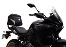 The Ventura EVO-12 Bike-Pack Kit for Yamaha Tracer 7 (23>) includes a black tail bag, EVO-RACK metal Sport-Rack, L-brackets with screws, all shown on a white background with product labels.