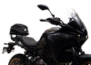 The Ventura EVO-12 Bike-Pack Kit for Yamaha Tracer 7 (23>) includes a black tail bag, EVO-RACK metal Sport-Rack, L-brackets with screws, all shown on a white background with product labels.