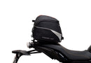 The Ventura EVO-12 Bike-Pack Kit for Yamaha Tracer 7 (23>) includes a black tail bag, EVO-RACK metal Sport-Rack, L-brackets with screws, all shown on a white background with product labels.