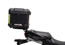 Ventura EVO-12 Bike-Pack Kit for Yamaha Tracer 9GT/9GT Plus (22->), includes a black bike-pack, Evo-Rack, sturdy L-Bracket with screws (shown as "Generic Image"), all clearly labeled on a white background.