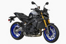 Image showing the Ventura EVO-12 Bike-Pack Kit for Yamaha MT-09, SP, Y-AMT (24->), with three labeled items: EVO-12 Pack (compact black bag), Evo-Rack (metal pack-rack on bike), and L-Bracket (black brackets with screws).