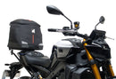 Image showing the Ventura EVO-12 Bike-Pack Kit for Yamaha MT-09, SP, Y-AMT (24->), with three labeled items: EVO-12 Pack (compact black bag), Evo-Rack (metal pack-rack on bike), and L-Bracket (black brackets with screws).