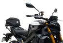 Image showing the Ventura EVO-12 Bike-Pack Kit for Yamaha MT-09, SP, Y-AMT (24->), with three labeled items: EVO-12 Pack (compact black bag), Evo-Rack (metal pack-rack on bike), and L-Bracket (black brackets with screws).