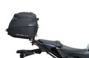 Image showing the Ventura EVO-12 Bike-Pack Kit for Yamaha MT-09, SP, Y-AMT (24->), with three labeled items: EVO-12 Pack (compact black bag), Evo-Rack (metal pack-rack on bike), and L-Bracket (black brackets with screws).