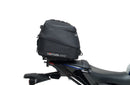 Image showing the Ventura EVO-12 Bike-Pack Kit for Yamaha MT-09, SP, Y-AMT (24->), with three labeled items: EVO-12 Pack (compact black bag), Evo-Rack (metal pack-rack on bike), and L-Bracket (black brackets with screws).