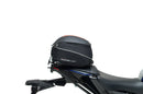 Image showing the Ventura EVO-12 Bike-Pack Kit for Yamaha MT-09, SP, Y-AMT (24->), with three labeled items: EVO-12 Pack (compact black bag), Evo-Rack (metal pack-rack on bike), and L-Bracket (black brackets with screws).