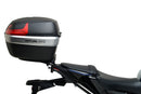 Image showing the Ventura EVO-12 Bike-Pack Kit for Yamaha MT-09, SP, Y-AMT (24->), with three labeled items: EVO-12 Pack (compact black bag), Evo-Rack (metal pack-rack on bike), and L-Bracket (black brackets with screws).