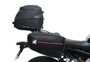 Image showing the Ventura EVO-12 Bike-Pack Kit for Yamaha MT-09, SP, Y-AMT (24->), with three labeled items: EVO-12 Pack (compact black bag), Evo-Rack (metal pack-rack on bike), and L-Bracket (black brackets with screws).
