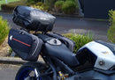 Image showing the Ventura EVO-12 Bike-Pack Kit for Yamaha MT-09, SP, Y-AMT (24->), with three labeled items: EVO-12 Pack (compact black bag), Evo-Rack (metal pack-rack on bike), and L-Bracket (black brackets with screws).