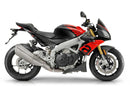 Ventura’s EVO-12 Bike-Pack Kit for Aprilia Tuono V4 1100 Factory (16-20) includes a black EVO-12 pack, a black Evo-Rack Top-Box Rack, and an L-Bracket with screws; each item is labeled and shown separately.
