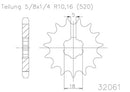 SPROCKET FRONT PSYCHIC MILD CARBON STEEL KAWASAKI KX125 94-08