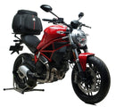Image of a Ventura Ducati 797 Monster (17-19) Bike-Pack Kit with a sleek black storage pouch marked "EVO-12 PACK," an "EVO-RACK" for adventure support, and an L-Bracket with screws for versatility.