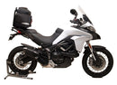 The Ventura EVO-12 Bike-Pack Kit for Ducati 950S Multistrada (17-20) includes a black EVO-12 pack, adjustable Evo-Rack mounted on the bike, and a labeled image of a black L-bracket set with screws.