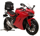 Generic image showing the Ventura EVO-12 Bike-Pack Kit for Ducati 950 Supersport (17 - >), including the EVO-12 Pack (black zippered bag), Adjustable Evo-Rack (metal rack on motorcycle), and L-Bracket with screws.