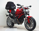Ventura EVO-12 Bike-Pack Kit for Ducati 1100 Monster (09): includes a black EVO-12 pack, Evo-Rack with L-bracket and screws, shown in a generic image.