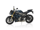 The image displays the BMW S 1000 R (14-20) Bike-Pack Kit by Ventura, highlighting a soft case labeled "EVO-12 Pack," an Evo-Rack metal rack mounted on a bike, and an "L-Bracket" with screws shown in a generic diagram.