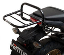 The Ventura EVO-12 Bike-Pack Kit for the Honda CB 650FAE (2014) includes a black EVO-12 pack, Evo-Rack, L-Bracket with screws, and an Adjustable Pack-Rack. It's crafted from durable metal for easy motorcycle installation and versatile storage solutions.