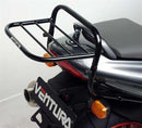 The image shows the Ventura EVO-12 Bike-Pack Kit for Ducati 1000 Supersport DS (03-06), featuring a black EVO-12 pack, metal Evo-Rack on a motorcycle, and L-bracket with screws. All components are labeled for clear identification.