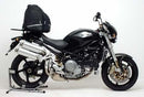 The Ventura EVO-12 Bike-Pack Kit for Ducati 996 Monster S4R S (07) includes a black EVO-12 Pack, Sport-Rack-mounted EVO-Rack on a motorcycle, and an L-Bracket with screws—all shown as a "Generic Image.