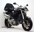 The Ventura EVO-12 Bike-Pack Kit for Ducati 996 Monster S4R S (07) includes a black EVO-12 Pack, Sport-Rack-mounted EVO-Rack on a motorcycle, and an L-Bracket with screws—all shown as a "Generic Image.