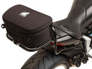 Ventura EVO-12 Bike-Pack Kit for Ducati 1200 X Diavel S (16-18) includes a black EVO-12 pack, Evo-Rack mounted on the motorcycle, and an L-bracket with screws shown in a generic image.