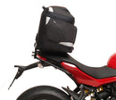 The EVO-12 Bike-Pack Kit features a black and orange Adjustable Pack-Rack, a metallic Evo-Rack with Honda branding, and an L-bracket with screws image. Each part is clearly labeled for easy identification. Brand: Ventura. Product Name: Ducati 950S Supersport (17 - >).