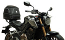Image showcasing a Ventura EVO-12 Bike-Pack Kit containing three components: a black and gray EVO-12 pack with zipper, an Evo-Rack on a Honda CB 650R/CBR 650R (19-20) for stability, and L-brackets with screws, all in this generic image.