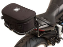 The image of the Ducati 1200 X Diavel (16-18) by Ventura features a cushioned black pack labeled 'EVO-12 PACK', an 'Adjustable Pack-Rack' mounted to a bike, an L-bracket labeled 'Generic Image', and bolts and washers, all set against a clean white background.