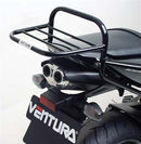 The image shows a Ventura EVO-12 bike-pack kit, including a black EVO-12 pack and an Adjustable Pack-Rack for versatile storage, along with an L-bracket and screws designed for installation on the Honda CBR 1000 RR6, RR7 Fireblade (06-07).