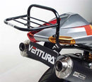 Ventura EVO-12 Bike-Pack Kit for Aprilia RSV 1000R Factory (04-08) includes a black EVO-12 pack, Adjustable Pack-Rack, and L-brackets with screws; generic image shown.