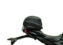 Image showcasing a Ventura EVO-12 Bike-Pack Kit containing three components: a black and gray EVO-12 pack with zipper, an Evo-Rack on a Honda CB 650R/CBR 650R (19-20) for stability, and L-brackets with screws, all in this generic image.
