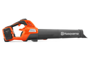 The Husqvarna 230iB Leaf Blower skin, featuring a brushless motor for enhanced efficiency, showcases a sleek orange design with black and gray accents. The "Husqvarna" name is proudly displayed on the tube, and its ergonomic handle ensures comfortable operation.