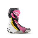 Alpinestars Supertech R Motorcycle Boots – Black/Magenta/White/Yellow Fluoro