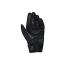 The ALPINESTARS Alpinestars Sp X Z Waterproof Gloves are black motorcycle gloves with protective knuckle padding and a logo on the back, displayed upright against a white background.