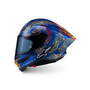Alpinestars Limited Edition Supertech R10 Martinator Thai Helmet – Blue/Black/Red/Gold Glossy
