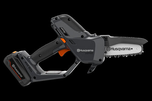 An advertisement for Husqvarna featuring a Husqvarna Aspire™ P5 Pruner (Kit) for your garden. The image shows the pruner and its storage box. The text highlights a promotion: "Free Aspire Pruner Storage Box with the purchase of a P5 Kit - $49 RRP." Accessories are not included.