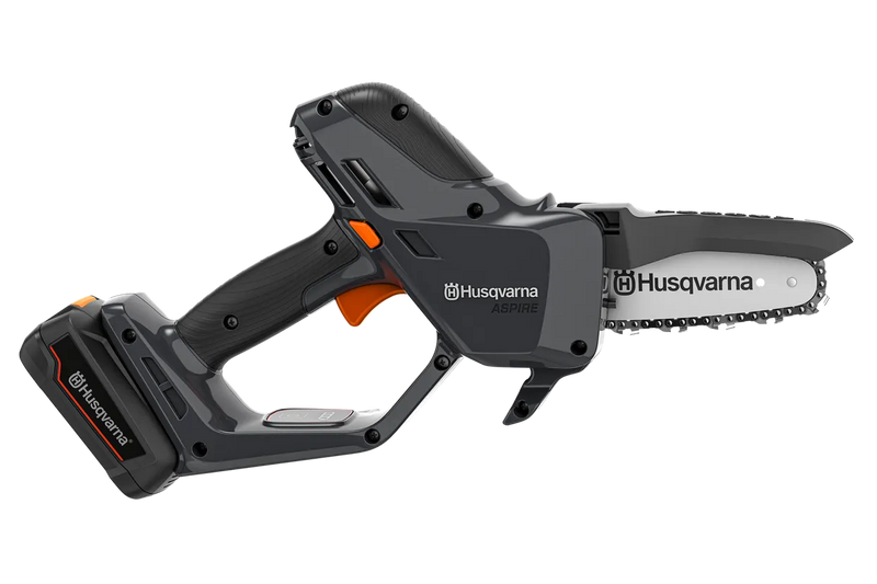 An advertisement for Husqvarna featuring a Husqvarna Aspire™ P5 Pruner (Kit) for your garden. The image shows the pruner and its storage box. The text highlights a promotion: "Free Aspire Pruner Storage Box with the purchase of a P5 Kit - $49 RRP." Accessories are not included.