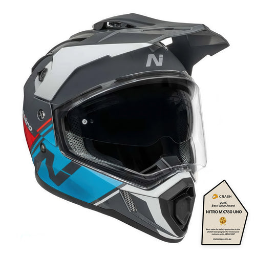 NITRO MX780 ADVENTURE DVS [GLOSS GREY/LIGHT BLUE/RED/WHITE]