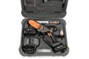 The Husqvarna Aspire™ Pruner Case is a black, hard plastic carrying case adorned with the Husqvarna logo and "ASPIRE" printed in white on the front. Reminiscent of rugged motorbike gear, it includes an ergonomic handle and an orange latch on top, with "PRUNER" embossed at the bottom.